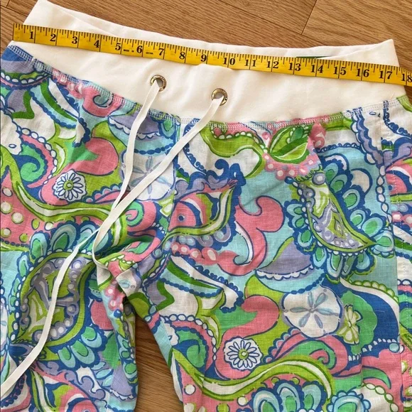 NWT! Lilly Pulitzer XL Multi conch republic linen beach pant .